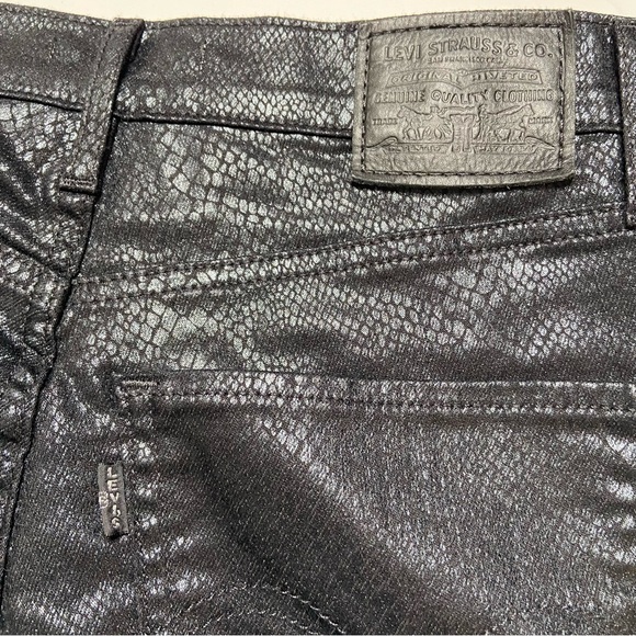 LEVI’S Premium Mile High Super Skinny Black Snakeskin Print Jean - Picture 7 of 16
